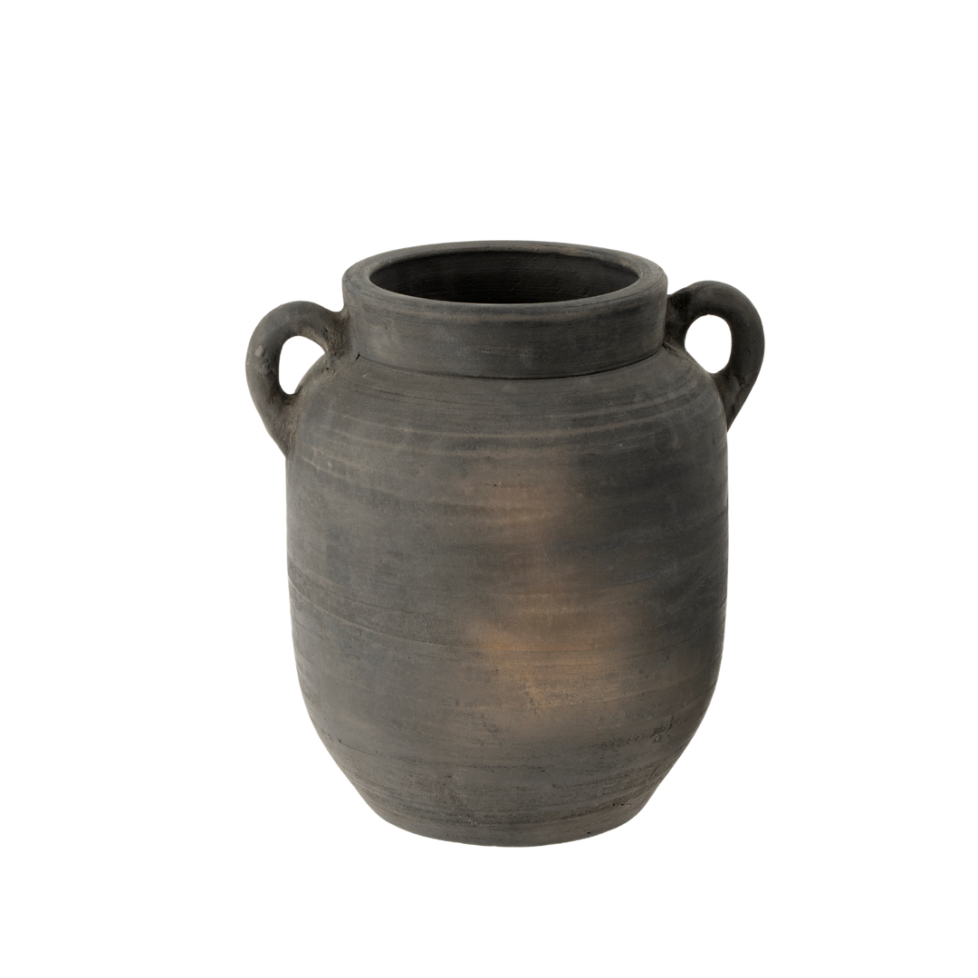 Ashen Black Terracotta Vase