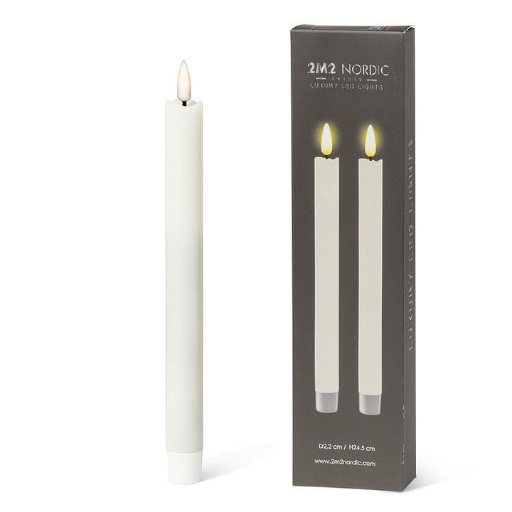 White LED Taper Candles Set of 2