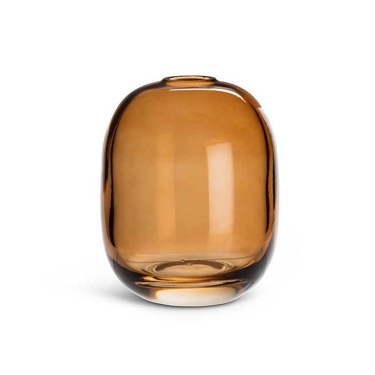 Amber Glass Barrel Vase