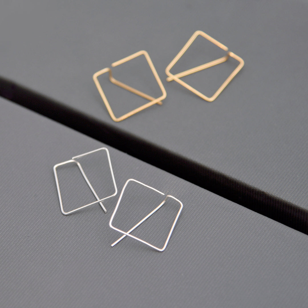 Alpha Hoop Earrings Polished Gold