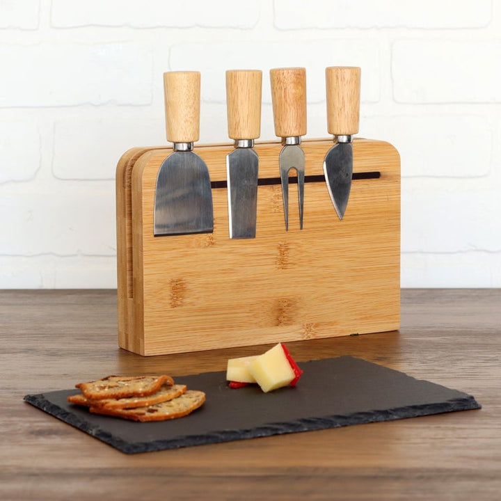Slate & Bamboo Cheese Serving Set