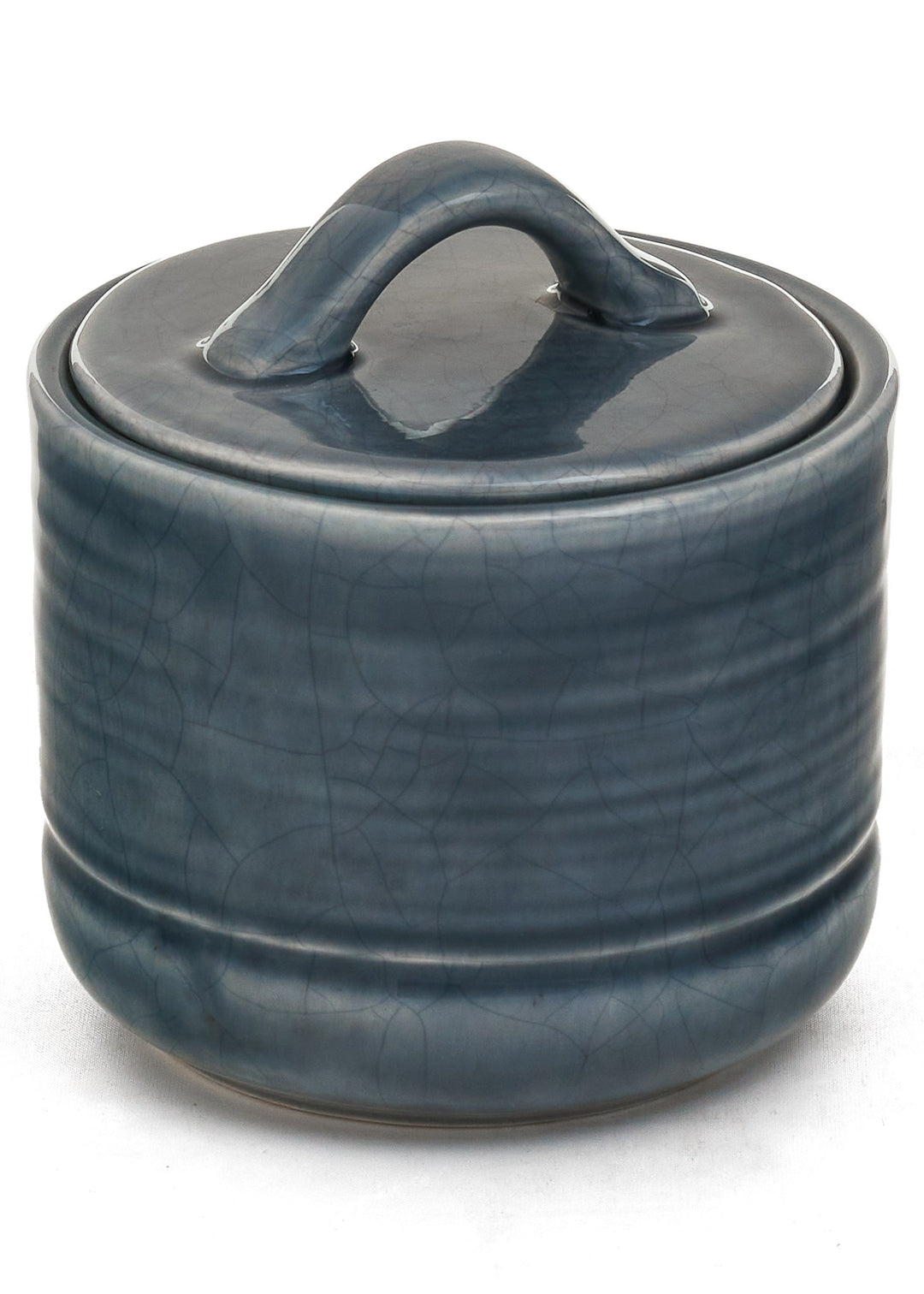Indigo Glaze Sugar Jar with Lid