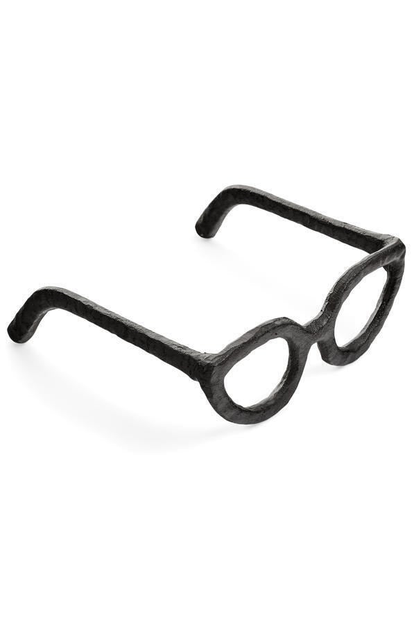 Cast Iron Spectacles Sculpture in Antiqued Black