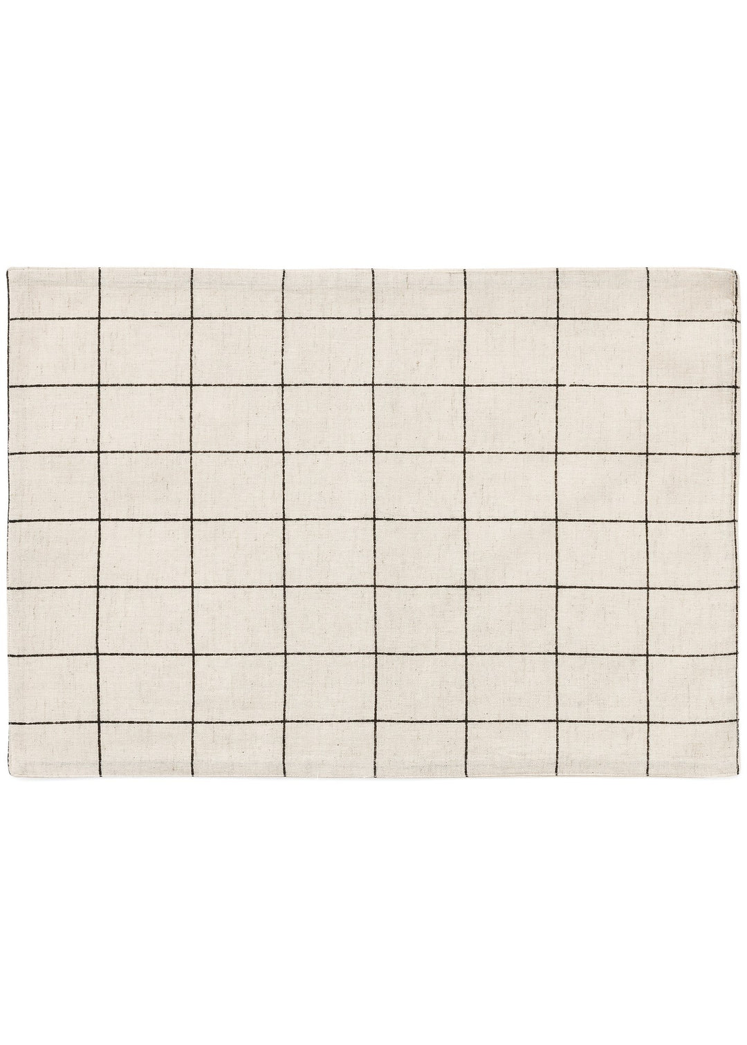 Ecru & Black Windowpane Cotton Placemat