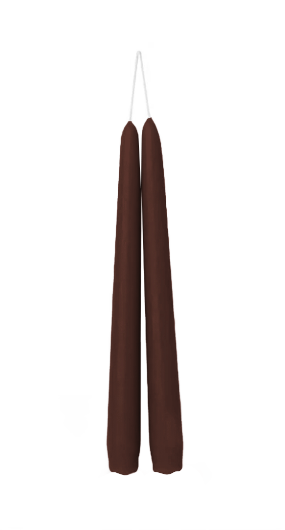 10" Brown Taper Candle Set of 2