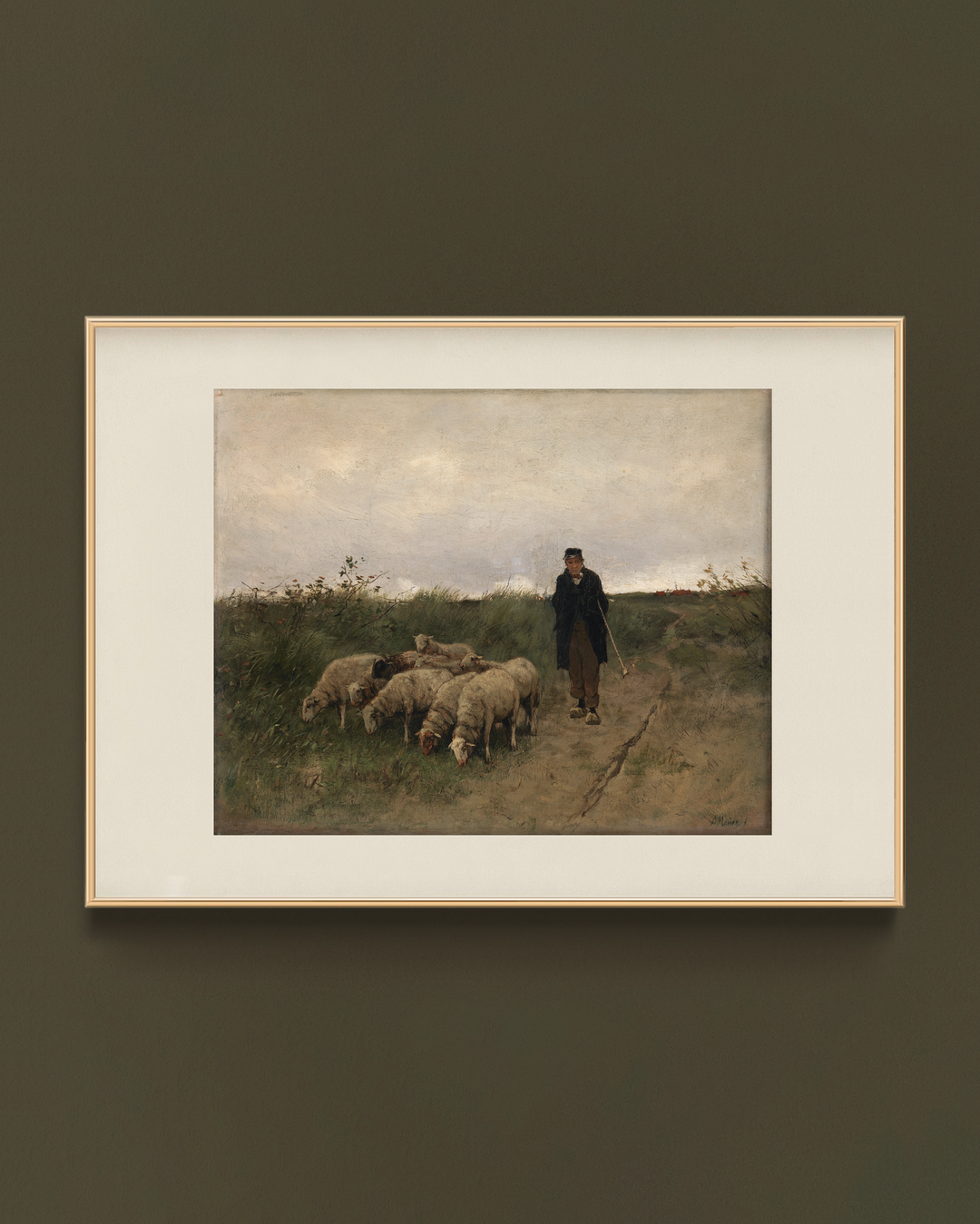 Vintage Sheep Farmer Art Print