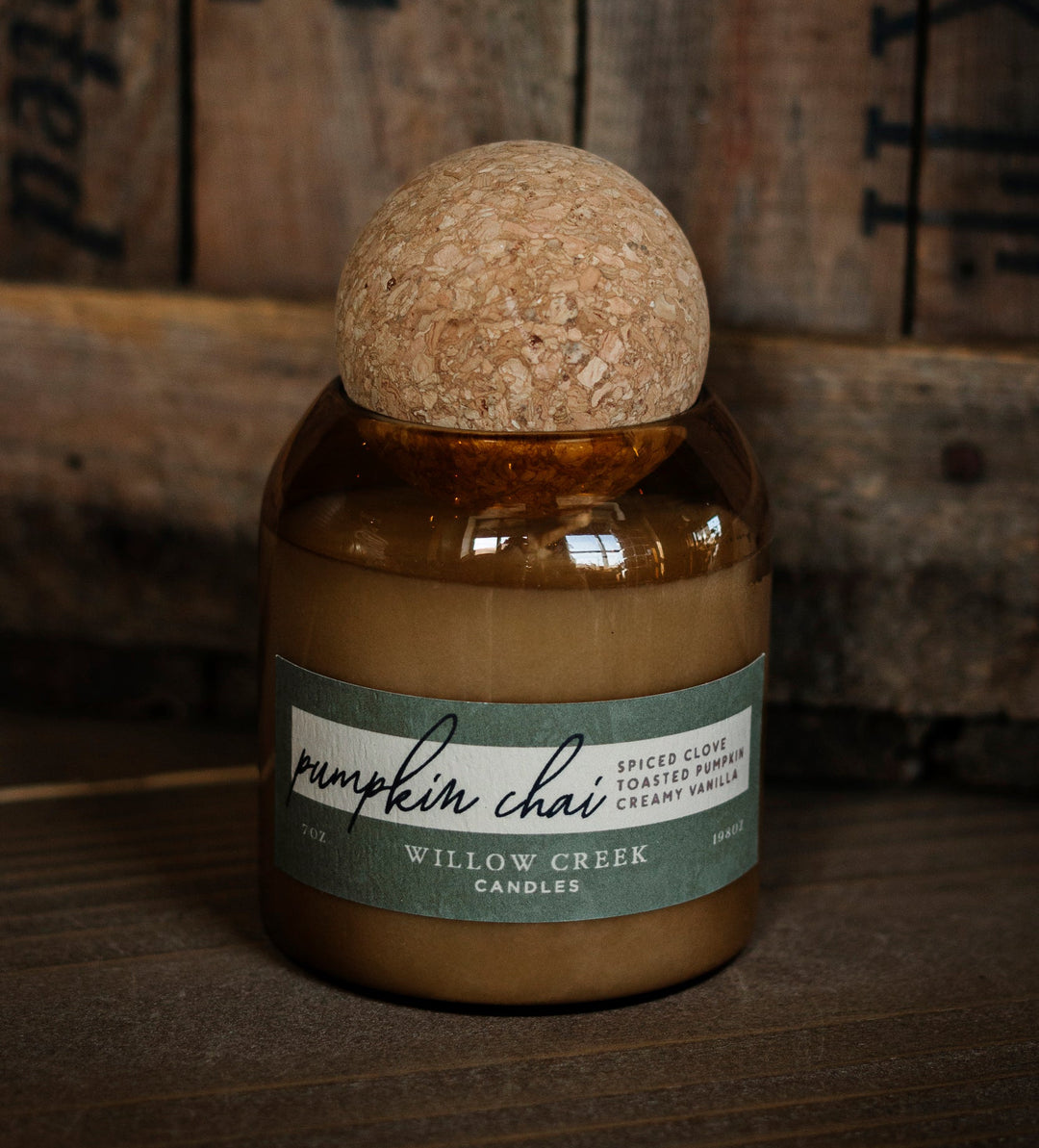 Pumpkin Chai Cork Ball Candle