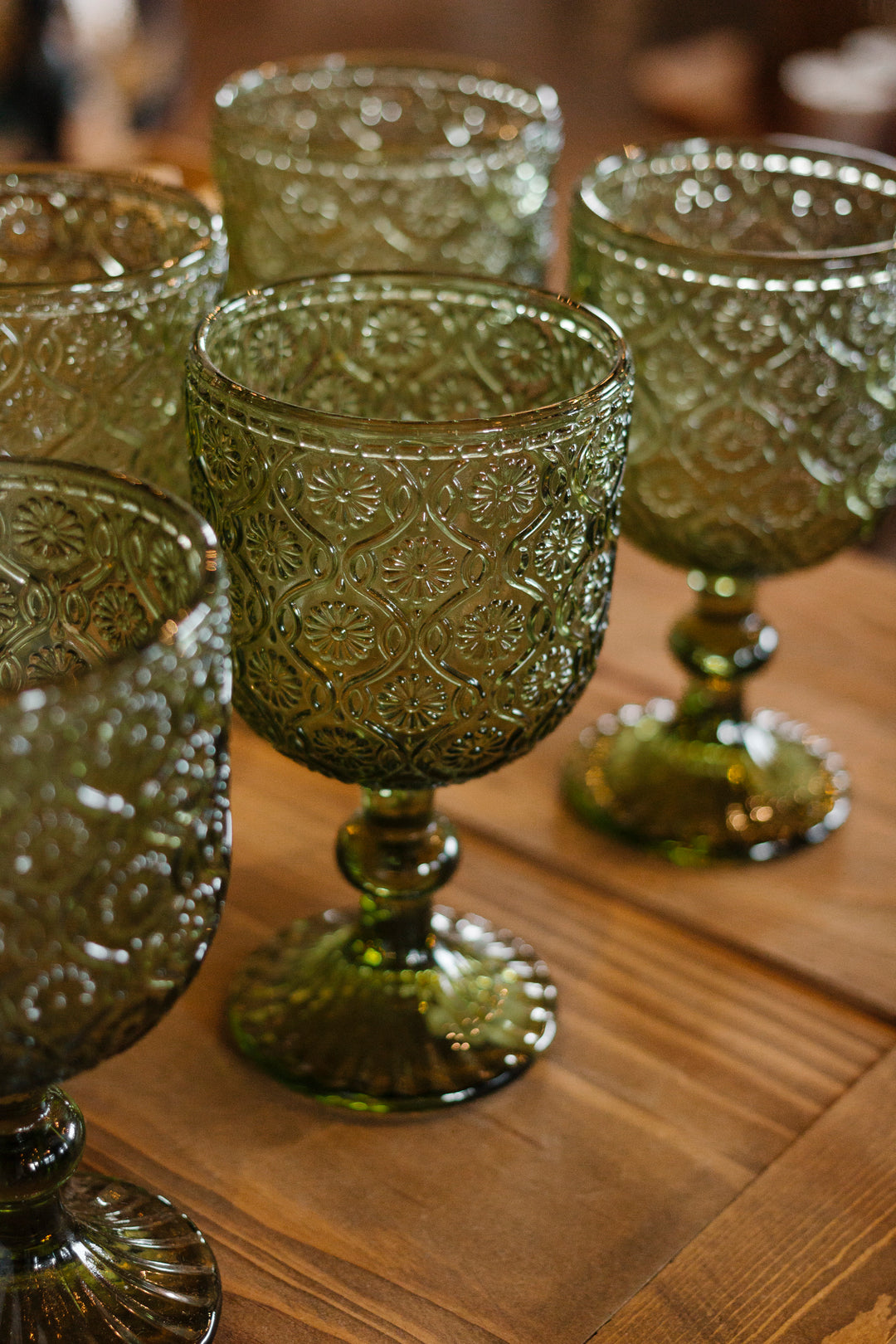 Olive Lace Goblet Set