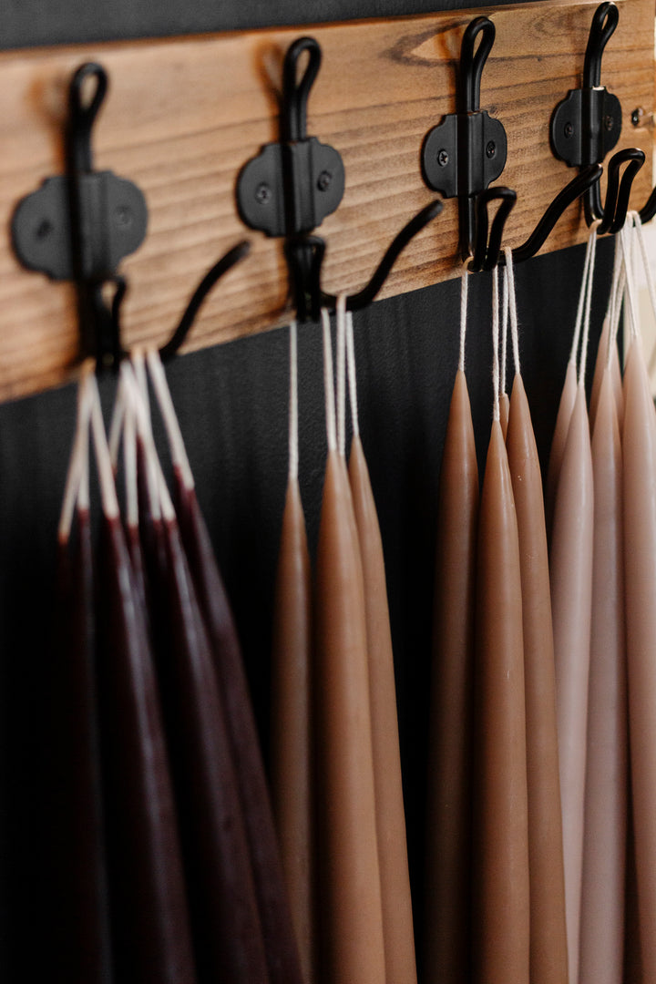 10" Brown Taper Candle Set of 2