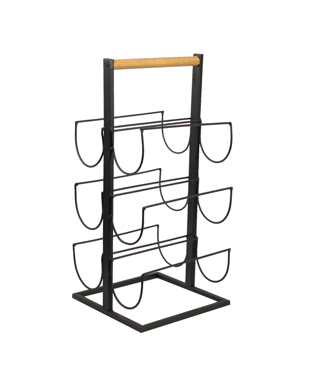 Metal & Wood Tabletop Wine Rack