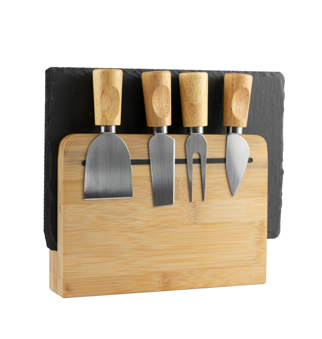 Slate & Bamboo Cheese Serving Set