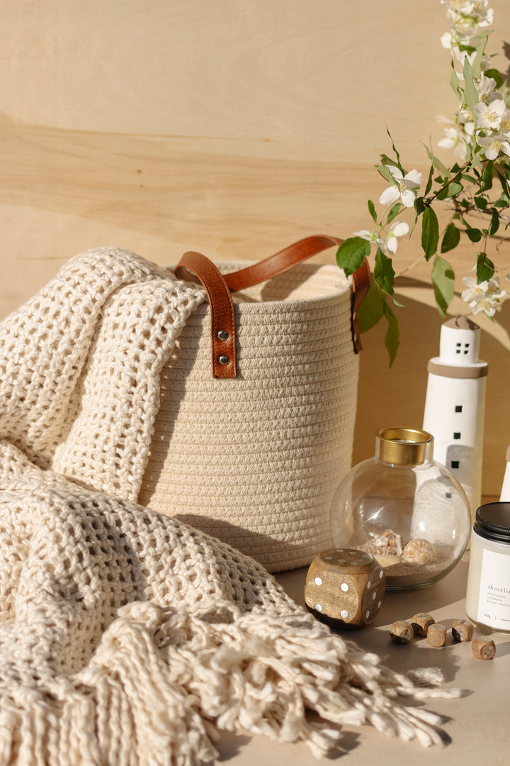 Woven Cotton Hanging Basket