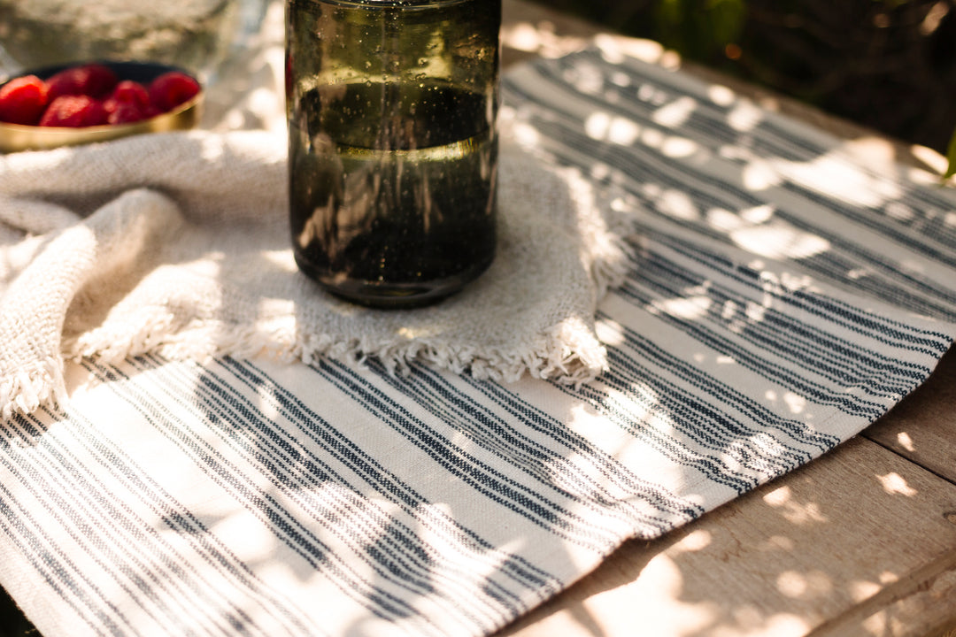 Navy French Ticking Placemat Set of 4