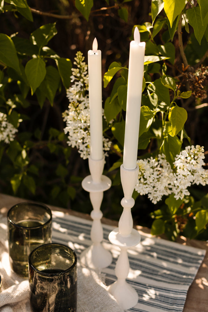 White LED Taper Candles Set of 2