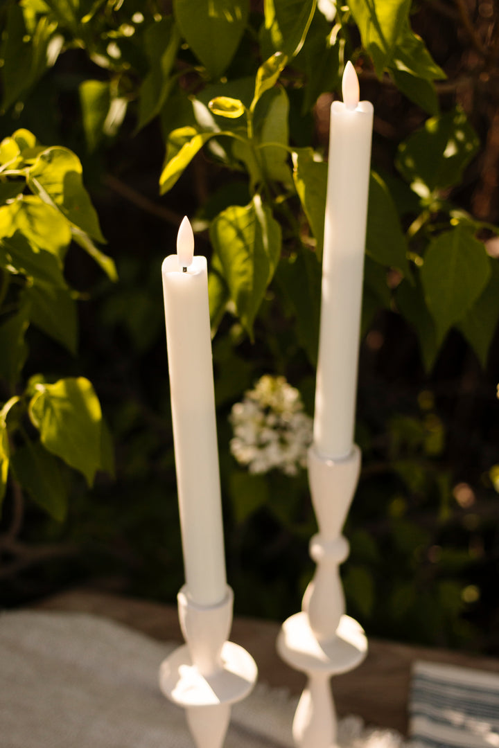 White LED Taper Candles Set of 2