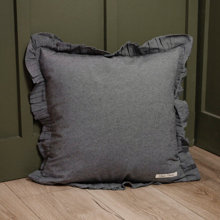 Slate Blue Scalloped Pillow