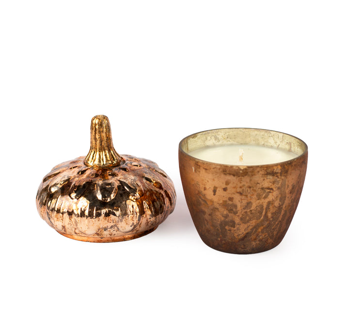Gilded Prairie Glass Acorn Candle