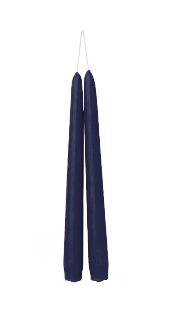 10" Navy Taper Candle Set of 2
