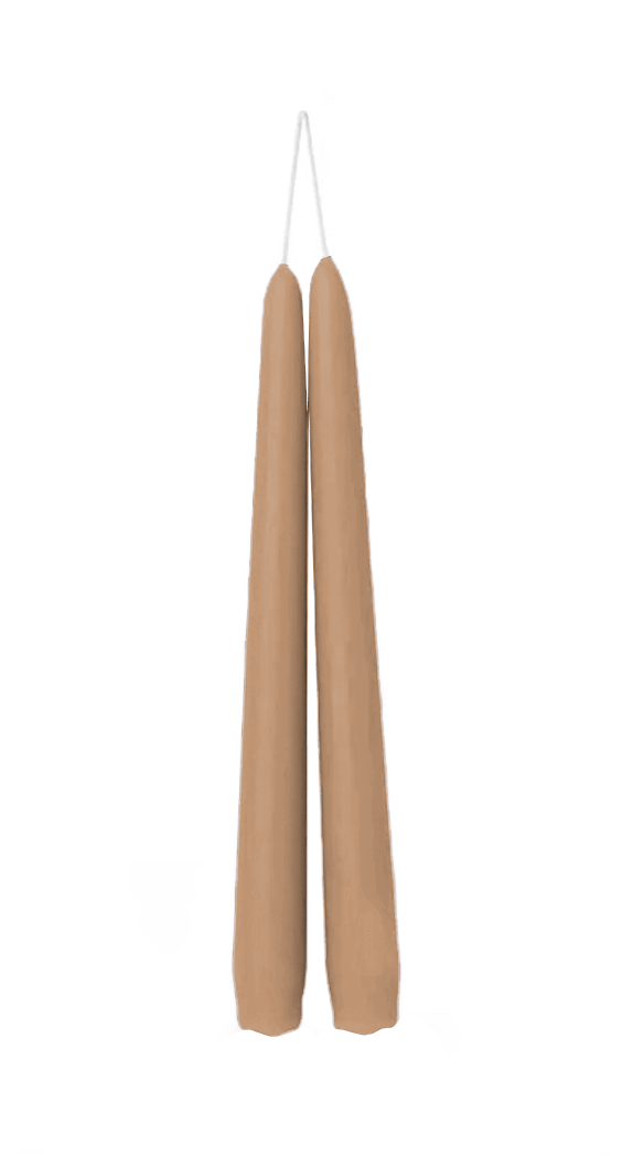 10" Nougat Taper Candle Set of 2