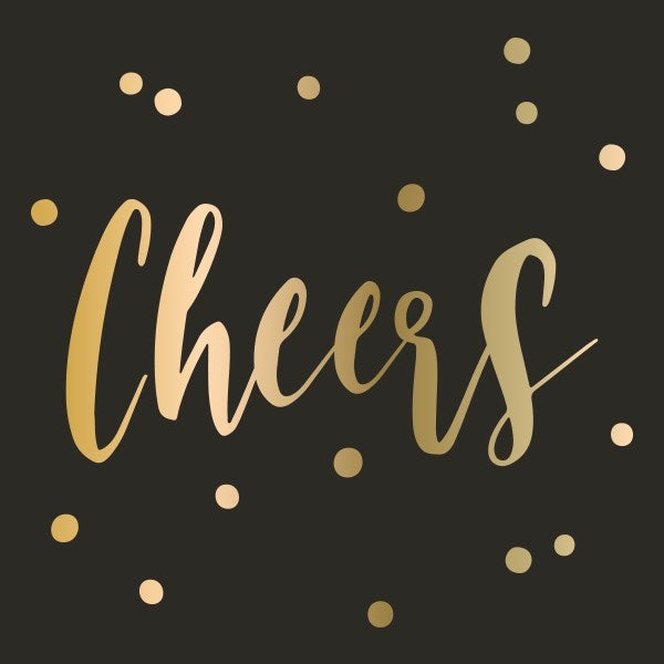 Cheers Confetti Gold Paper Napkins