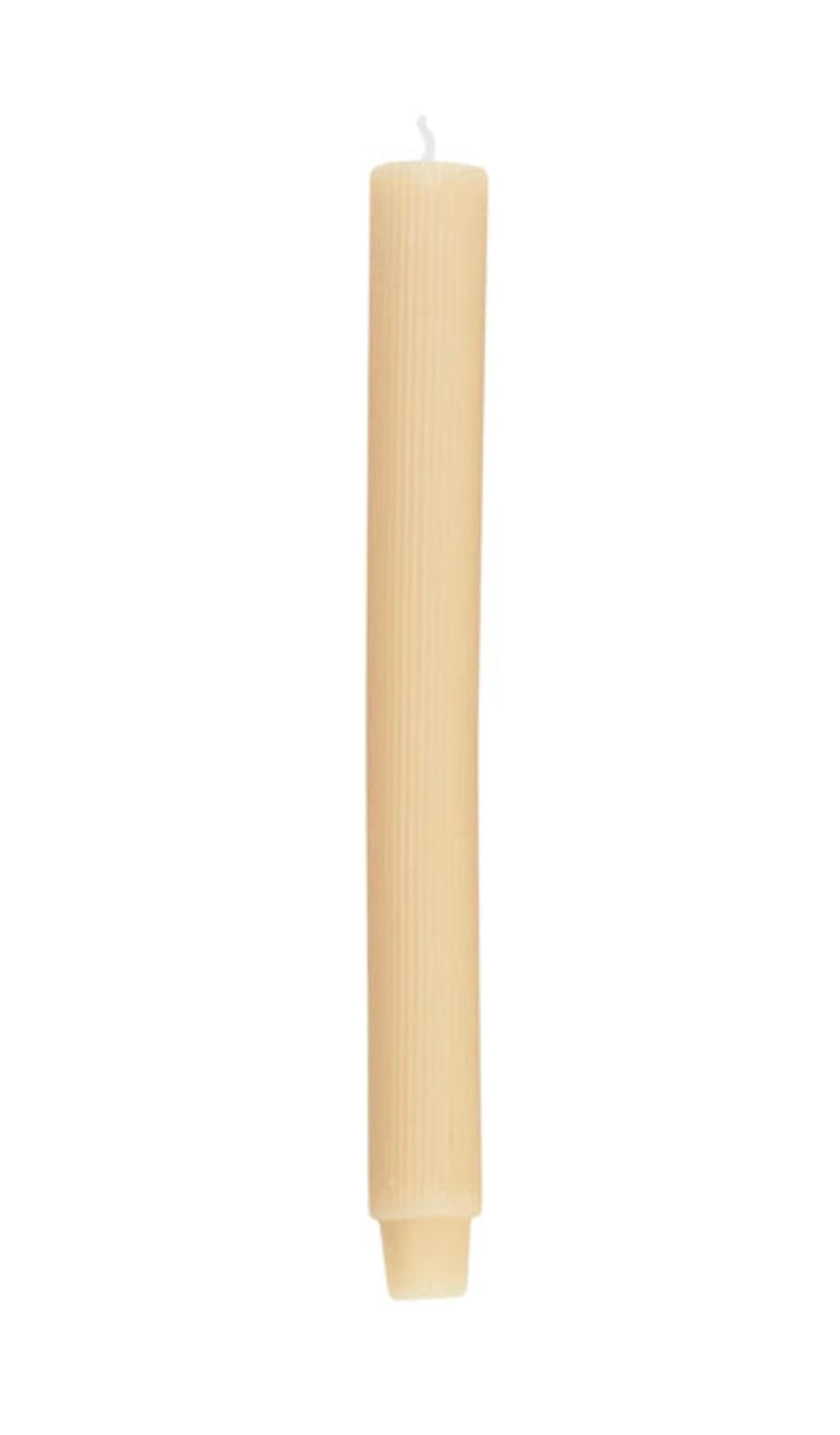 Unscented Cream Pleated Taper Candle