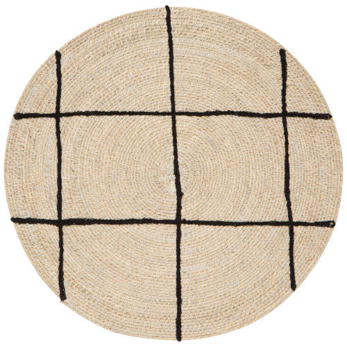Black Grid Seagrass Placemat