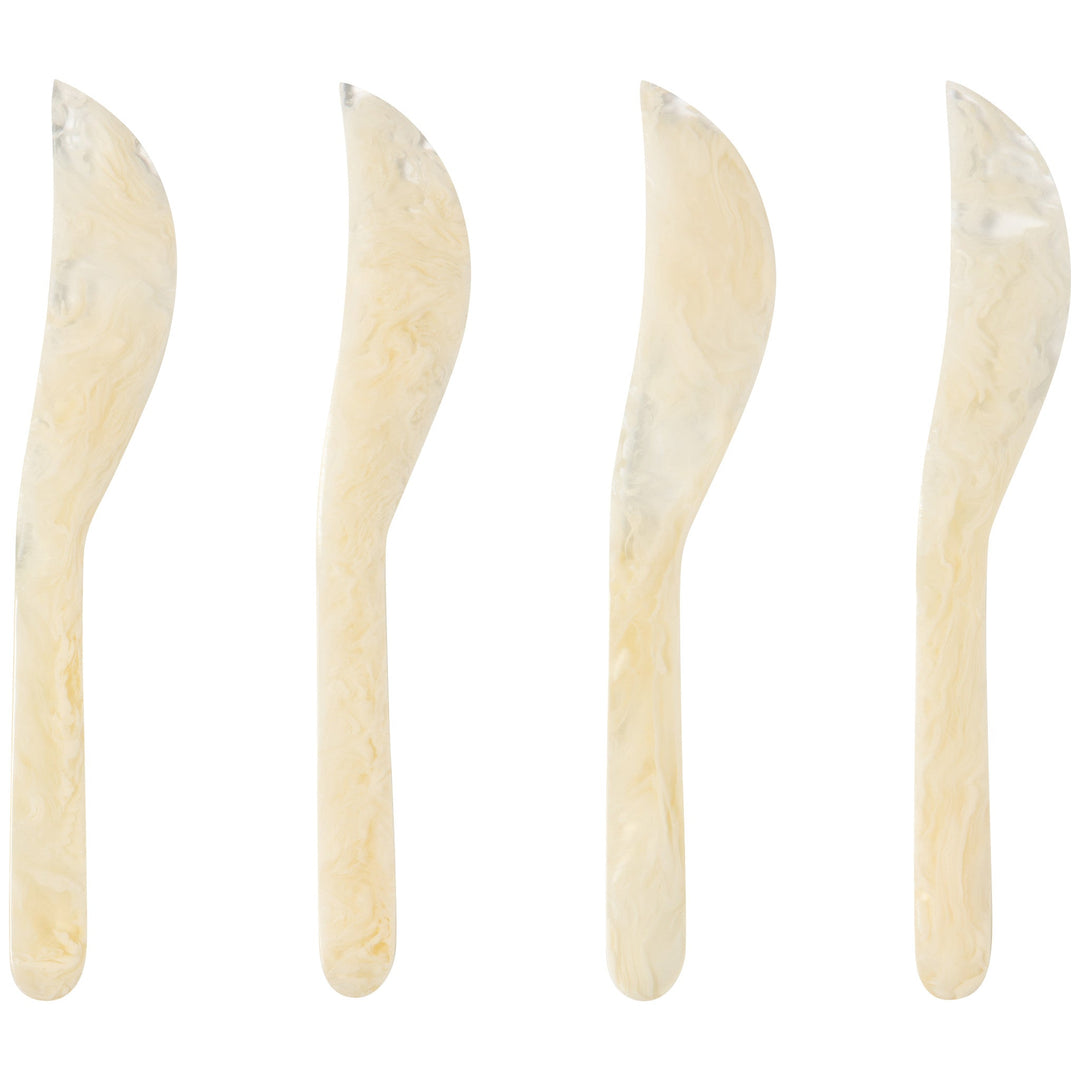 Ivory Marbled Resin Spreaders (Set of 4)