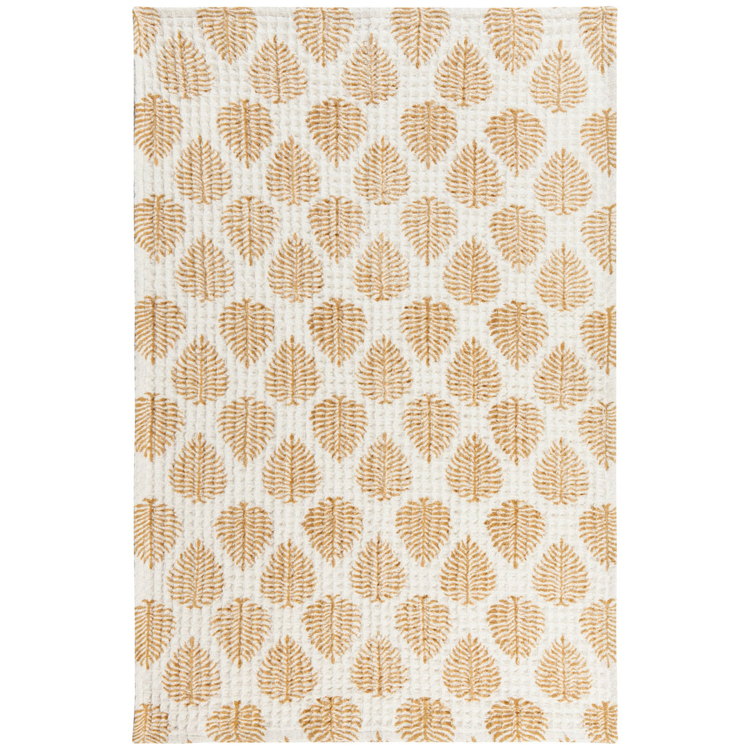 Honeyleaf Block Print Waffle Towel