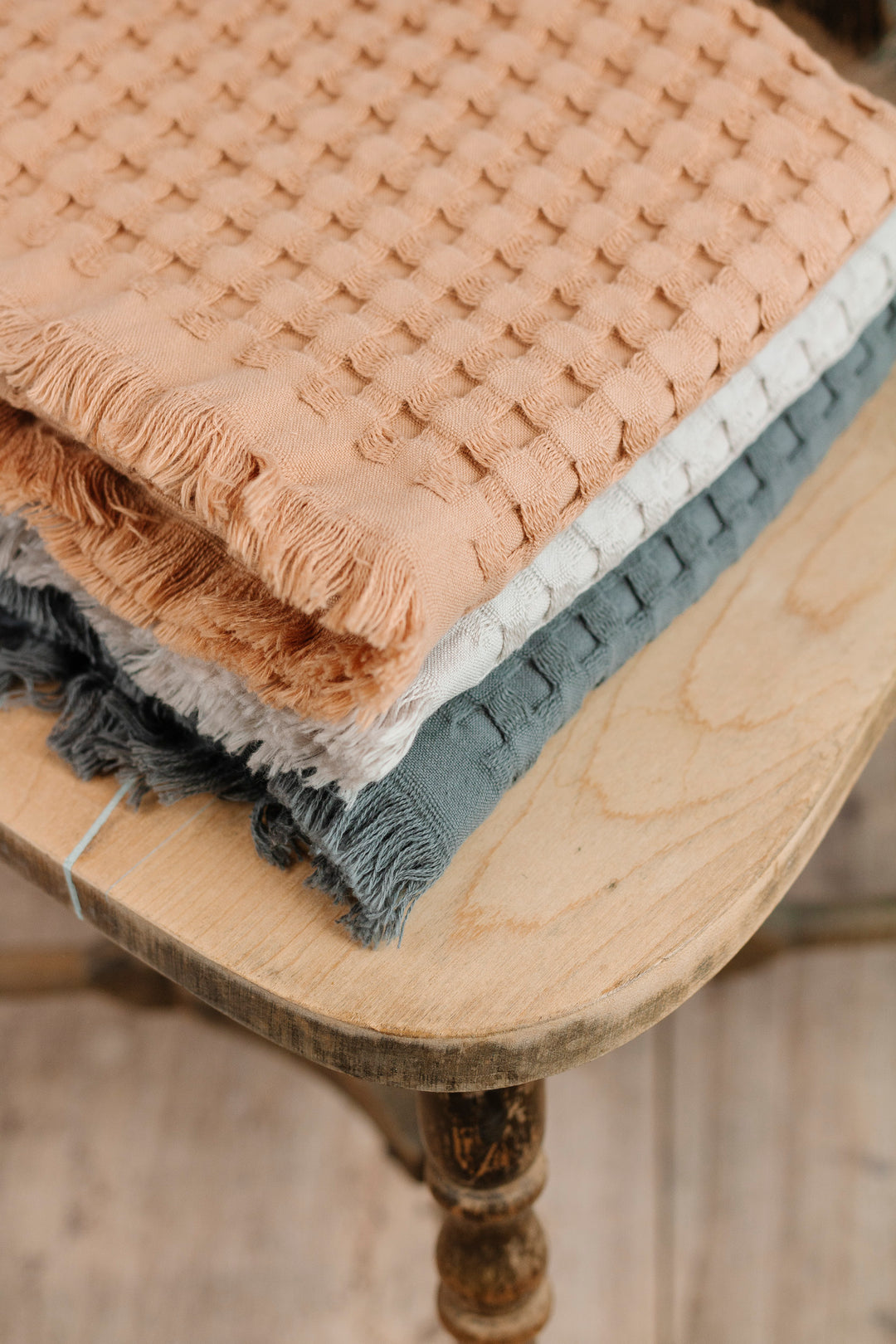 Terracotta Organic Cotton Waffle Hand Towel