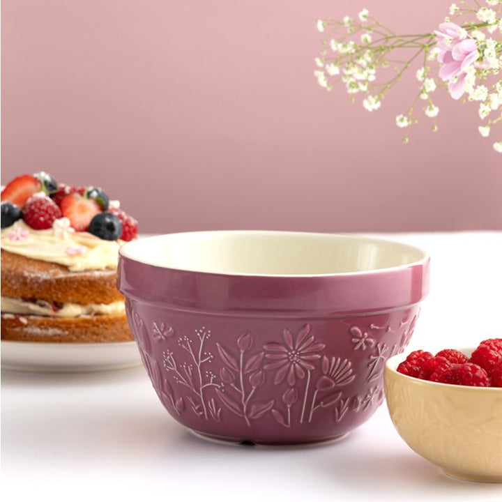Small Dusty Rose Embossed Prep Bowl