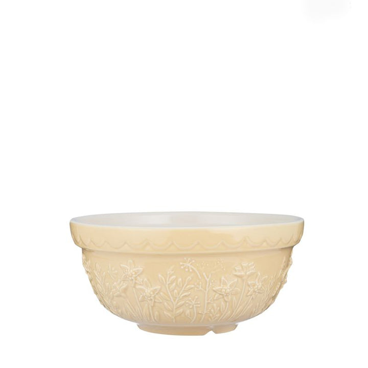 Medium Butter Yellow Embossed Mixing Bowl