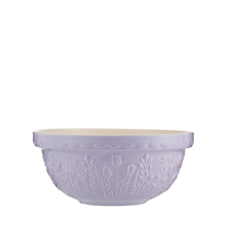 Large Soft Lilac Embossed Mixing Bowl