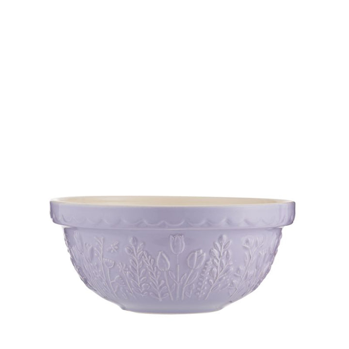 Large Soft Lilac Embossed Mixing Bowl