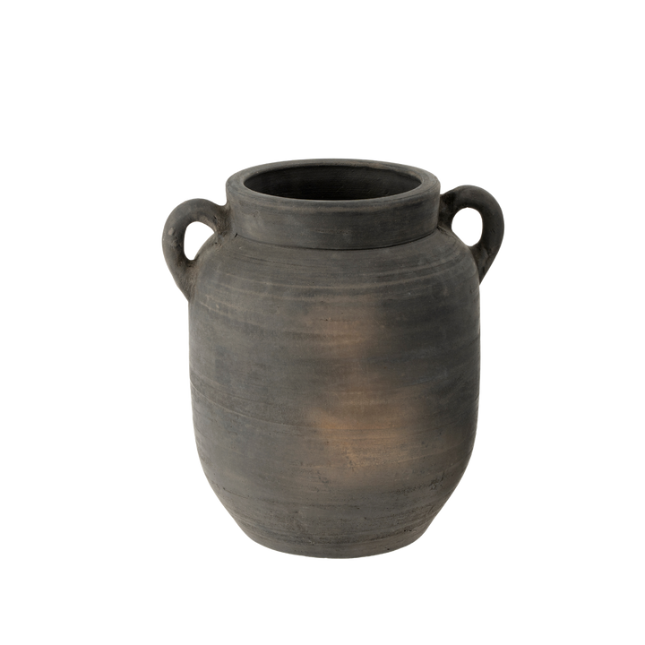 Ashen Black Terracotta Vase