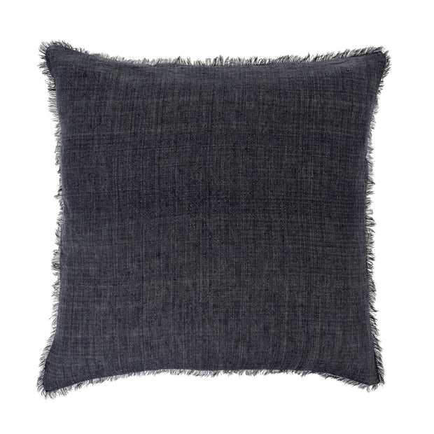 Denim Frayed Linen Pillow