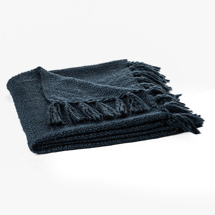 The Shale Throw Blanket in Deep Navy