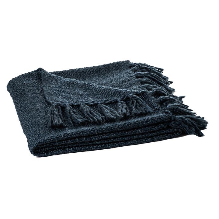 The Shale Throw Blanket in Deep Navy