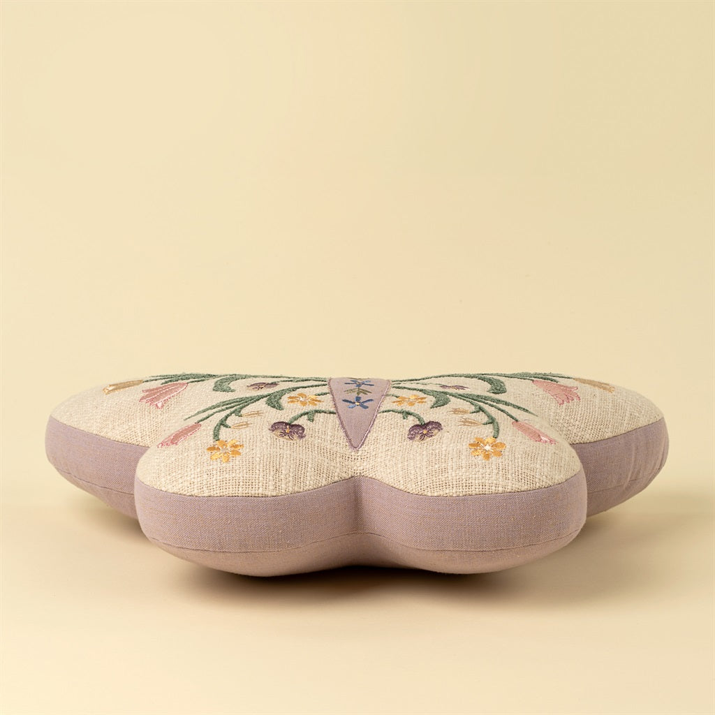 Embroidered Butterfly Shape Pillow