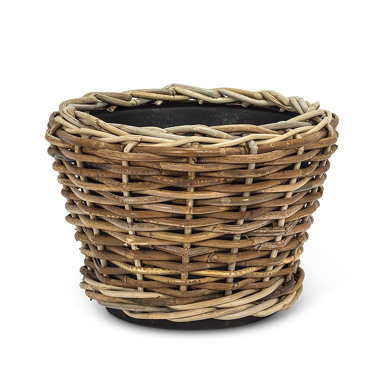 Round Lined Woven Planter