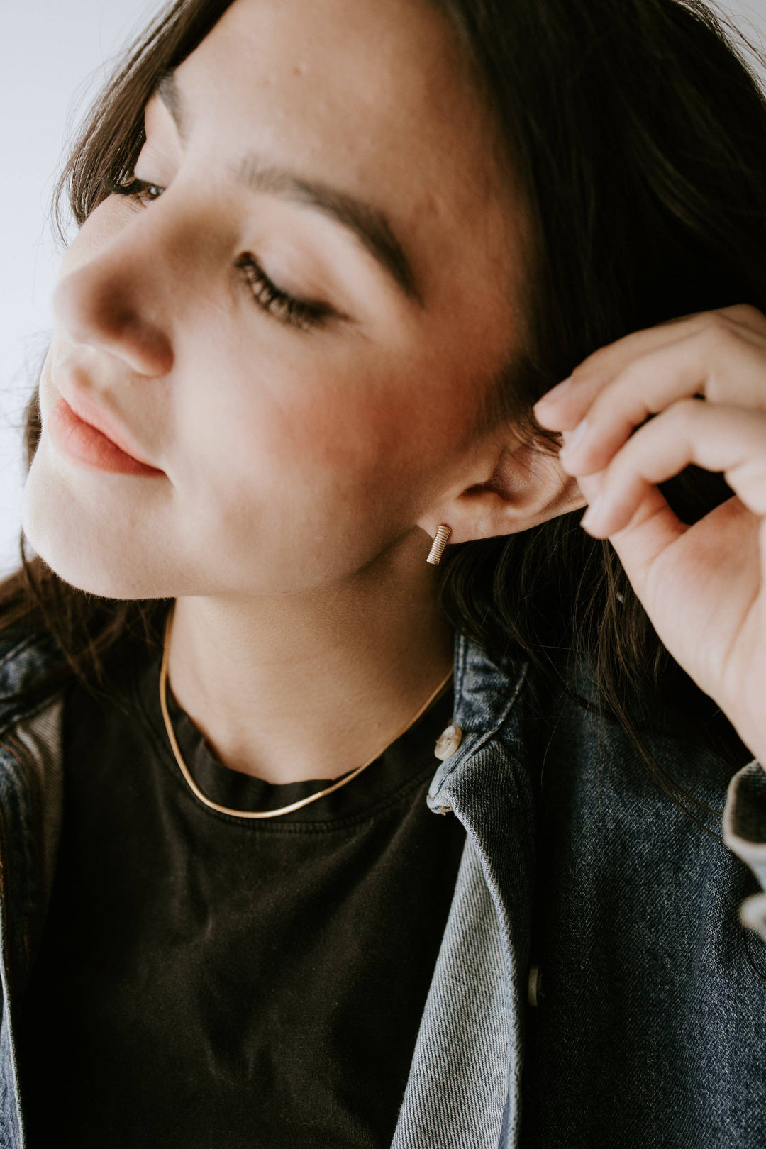 Pleated Gold Filled Huggie Hoop Earrings
