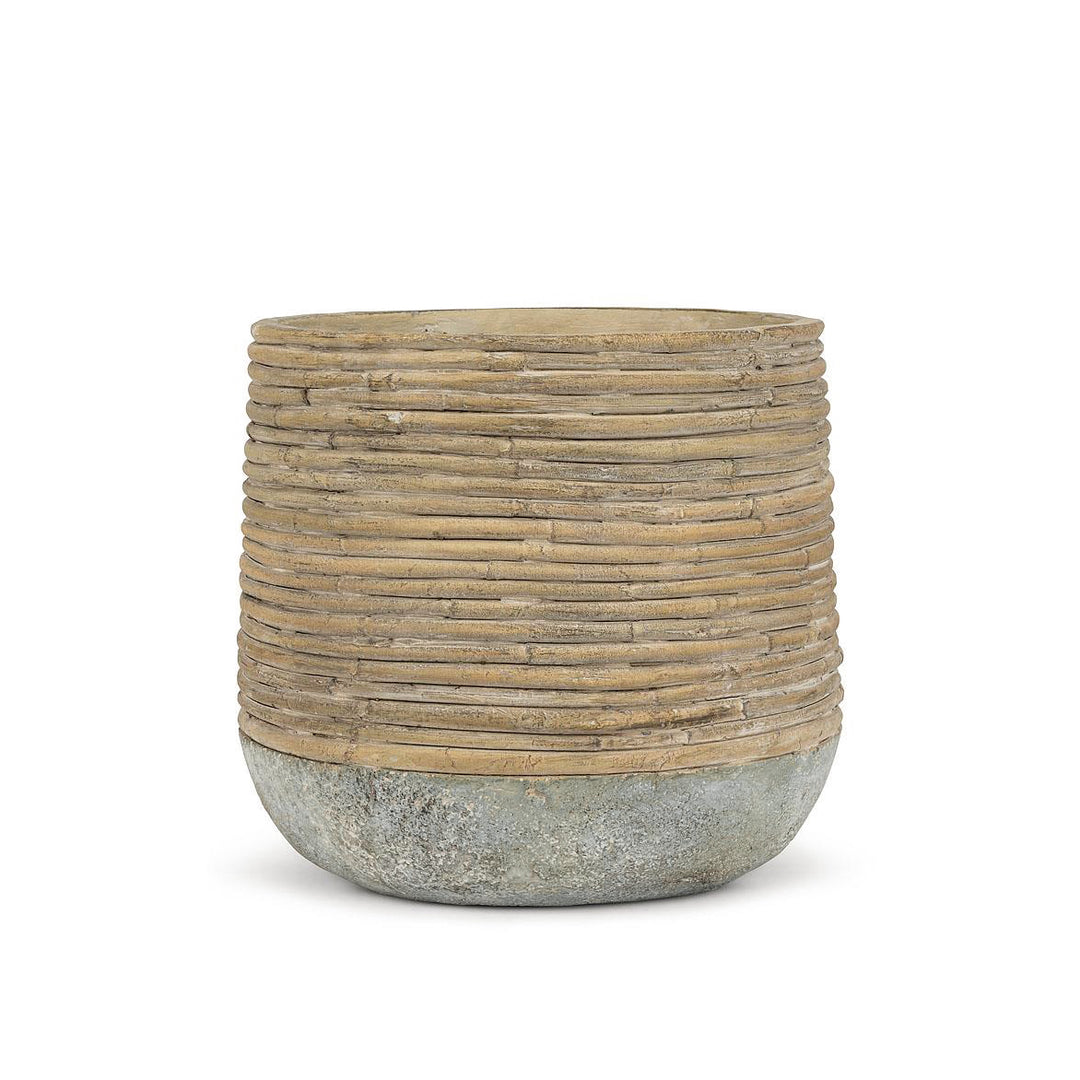 Rattan & Stone Planter