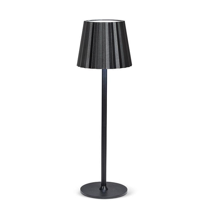 Fluted Shade Black LED Table Lamp