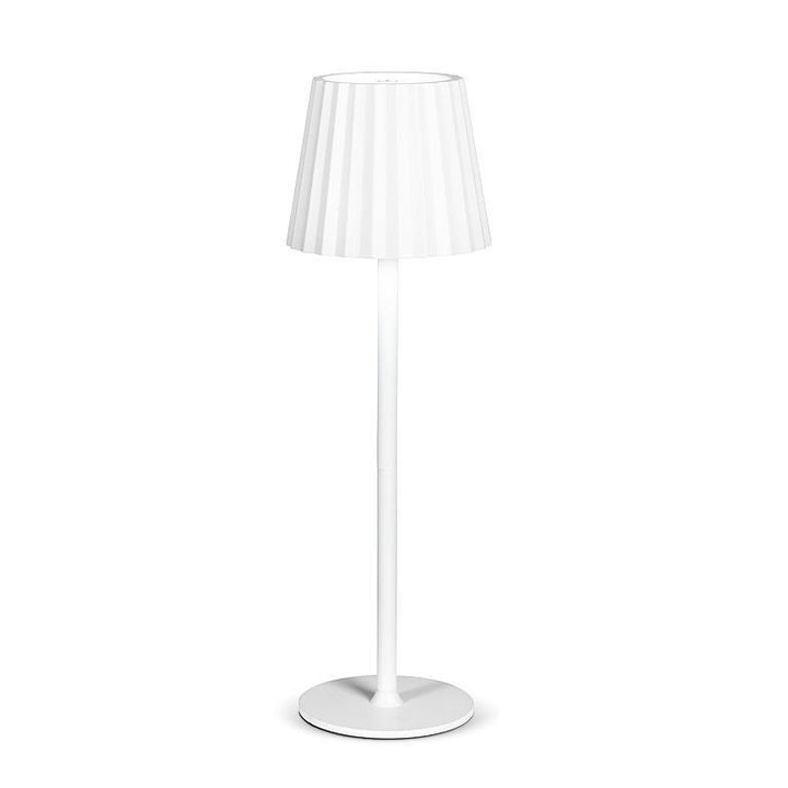 Fluted Shade White LED Table Lamp