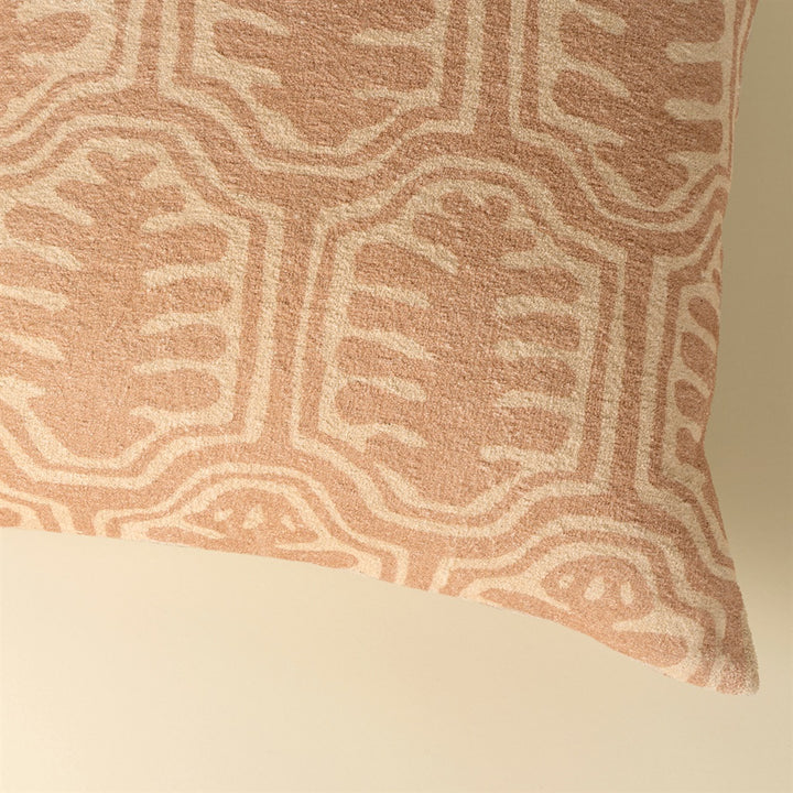 Oleander Terracotta Block Print Pillow