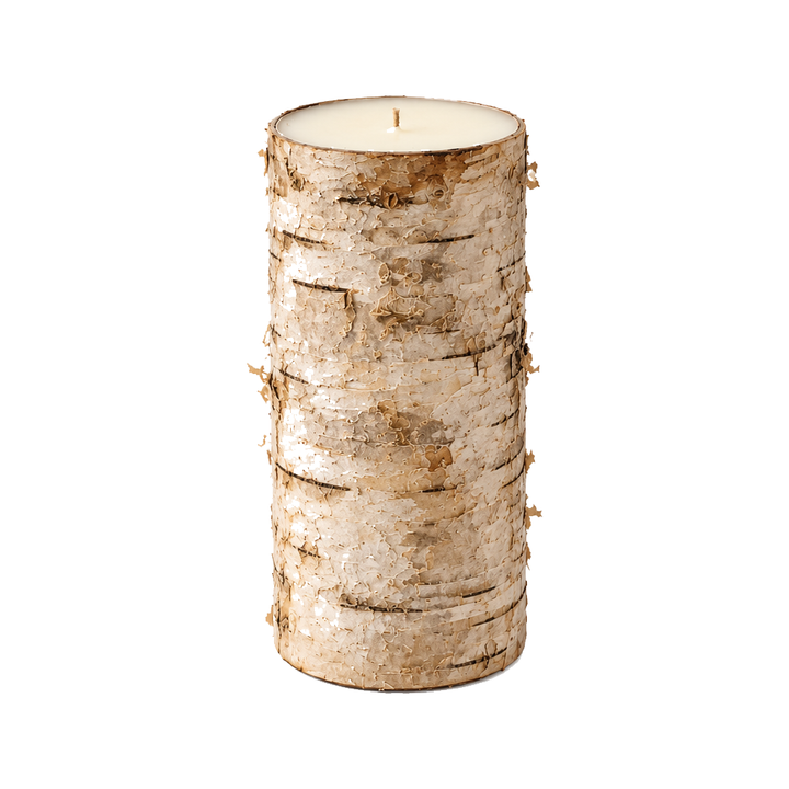 Natural Birch Bark Pillar Candle