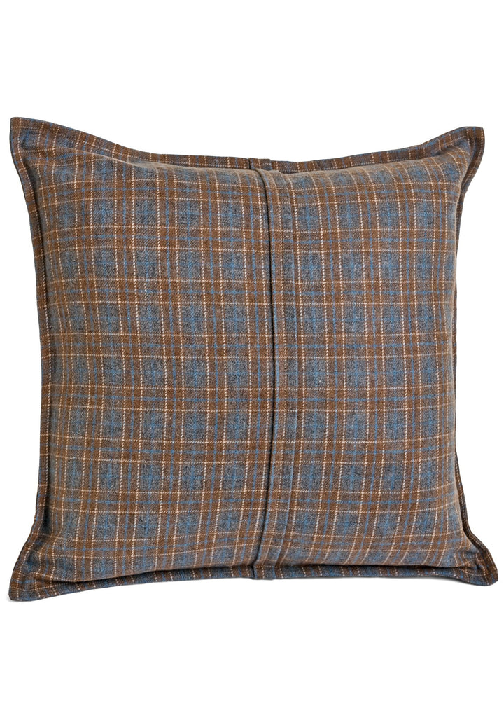 Heritage Plaid Cushion in Chestnut & Blue