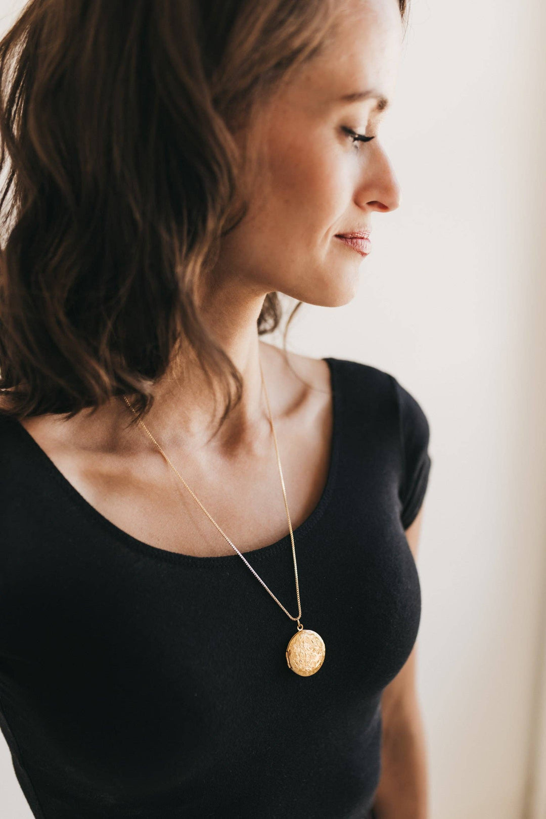 Wildflower Gold Locket Necklace