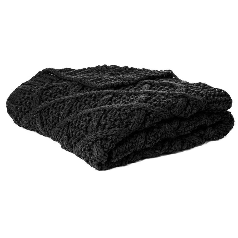 Black cable knit online blanket