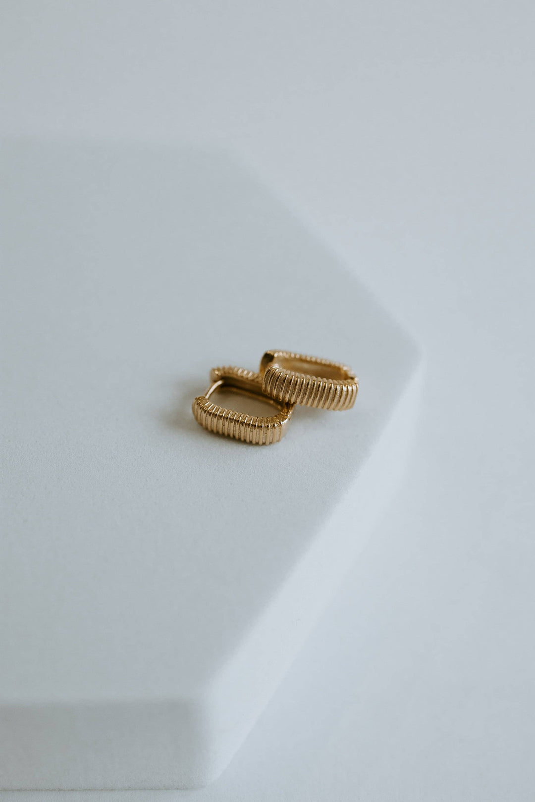 Pleated Gold Filled Huggie Hoop Earrings