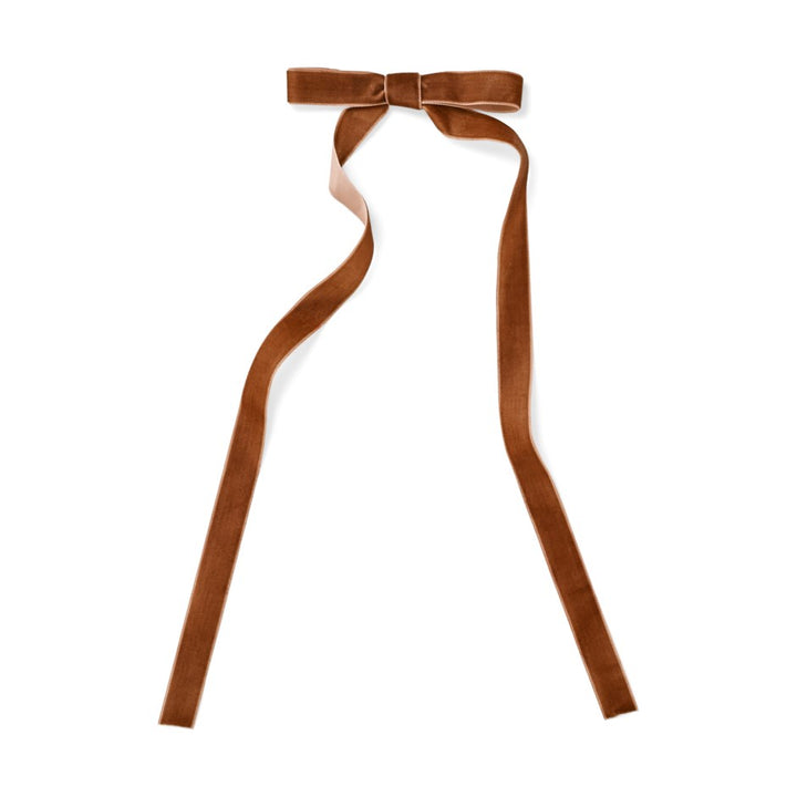 Brown Velvet Bow with Clip